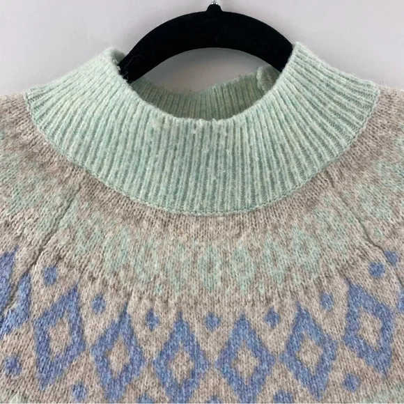 Ricki's Mock Neck Fair Isle Pull Over Sweater‎ Size Medium - Picture 2 of 16